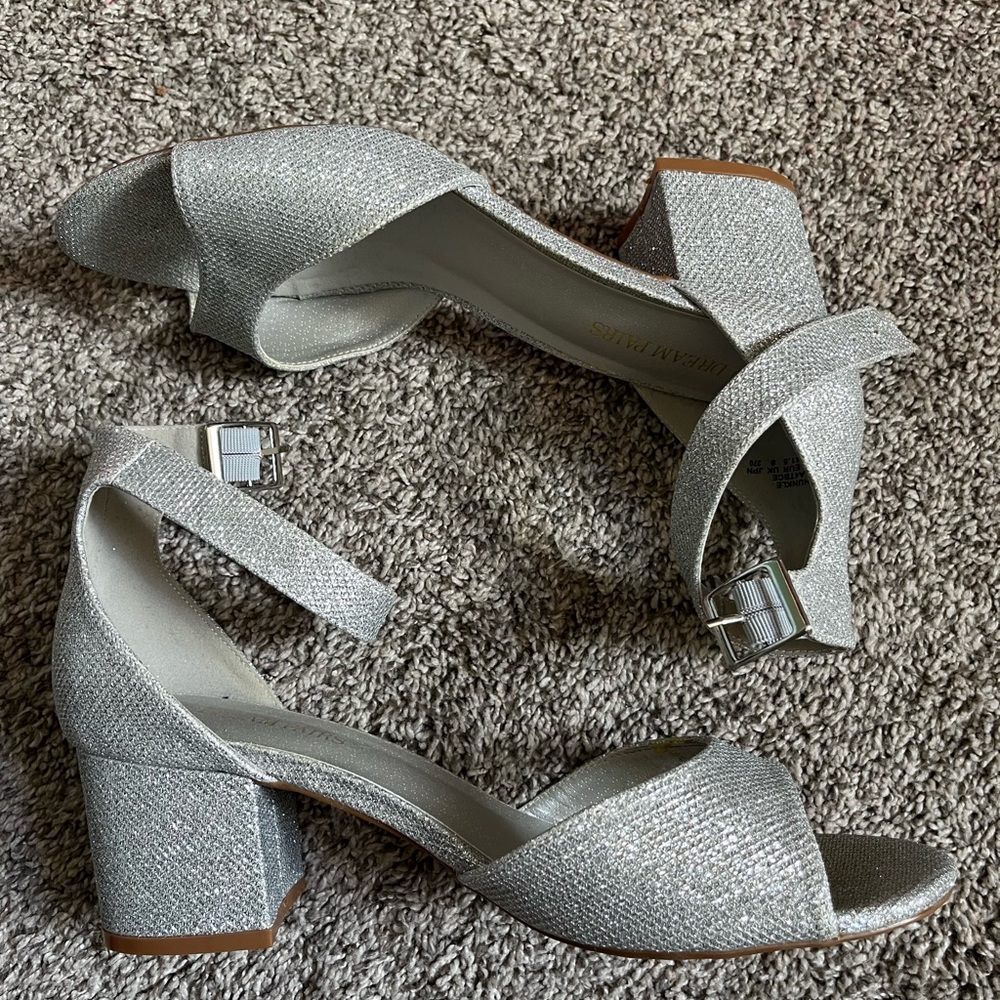 Sparkly silver heels